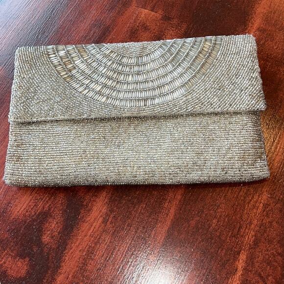 Moyna Fold Over Beaded Evening Bag - Picture 2 of 8